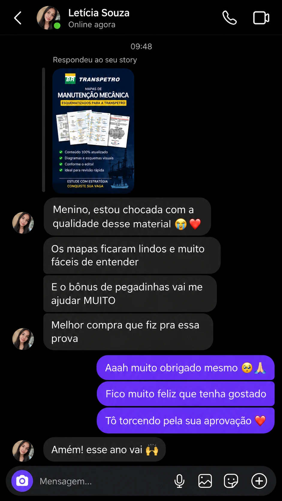 Avaliação de Letícia sobre a qualidade e facilidade dos mapas